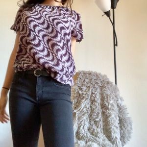 calvin klein purple shirt with zipper detail